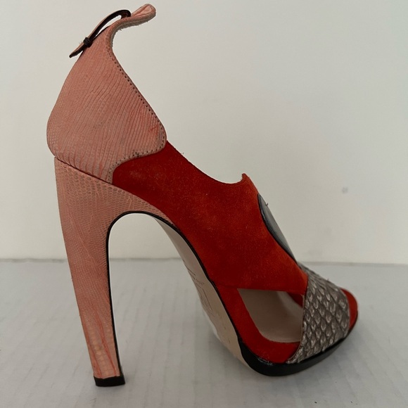 Reed Krakoff Suede and Snakeskin Sandals - Picture 8 of 15